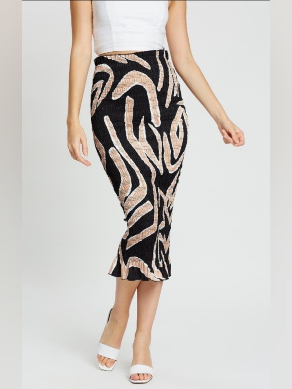 Never Fully Dressed Jojo Smocked Midi Skirt, BNWT, Size 2
